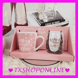 Mama needs coffee mama needs wine Gift Set NEW